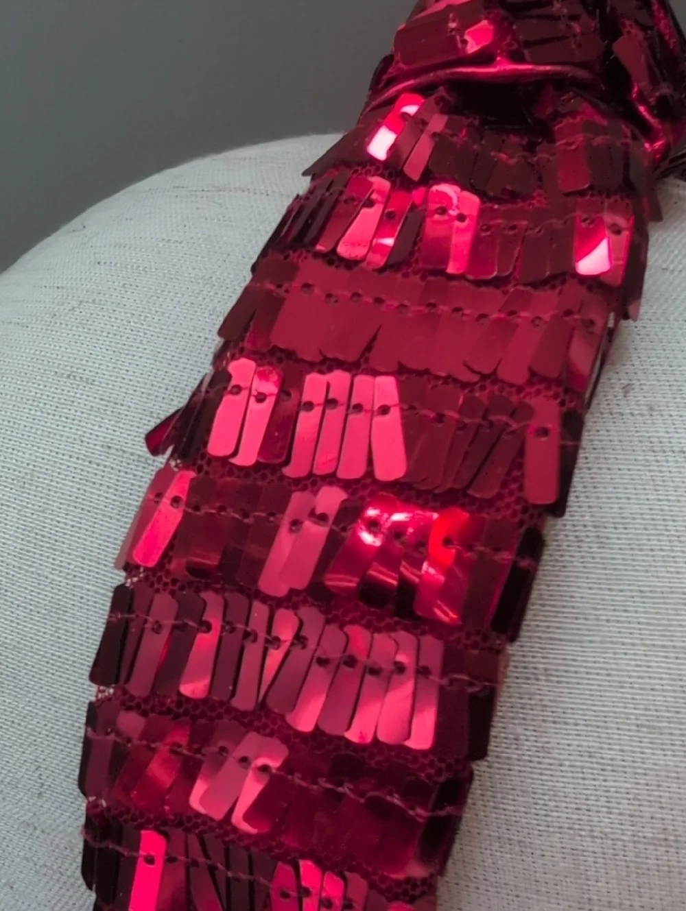 Square Sequin Knotted Headband in Red